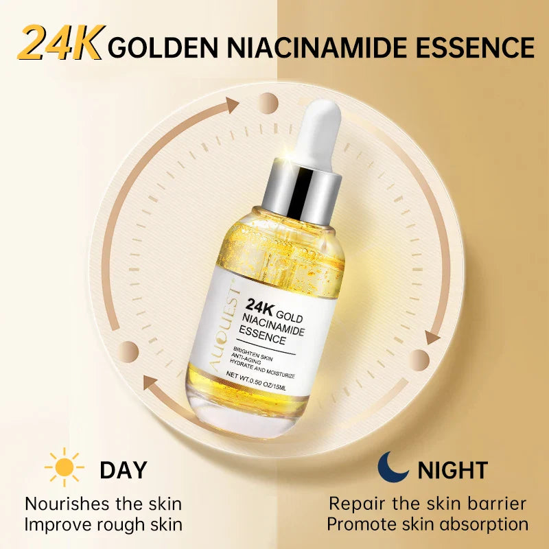 AUQUEST 24K Gold Niacinamide Face Serum – Brighten & Hydrate