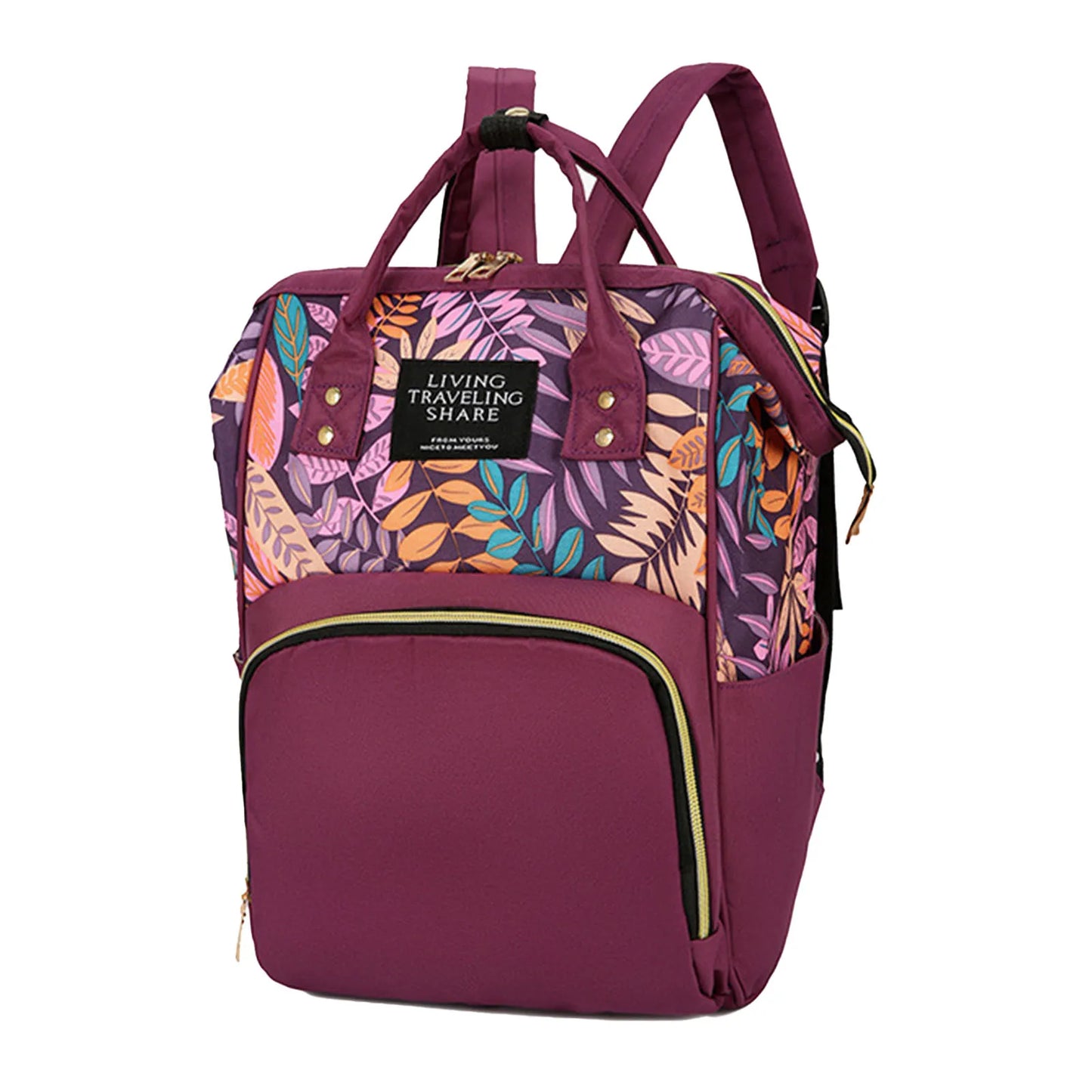 Maternity Travel Bag for Baby Essential Large Capacity Backpack with Anti-theft Back Pocket for Mothers Day Gifts Peaceful Pleasures Health and Wellness Purple