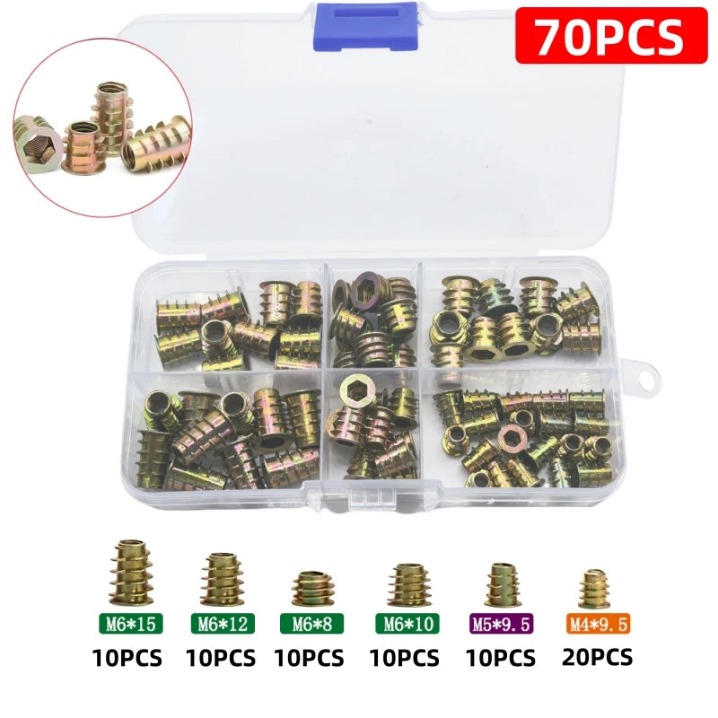 Thread Inserts Wooden Furniture Nut Combination Tool Bolt Fastener