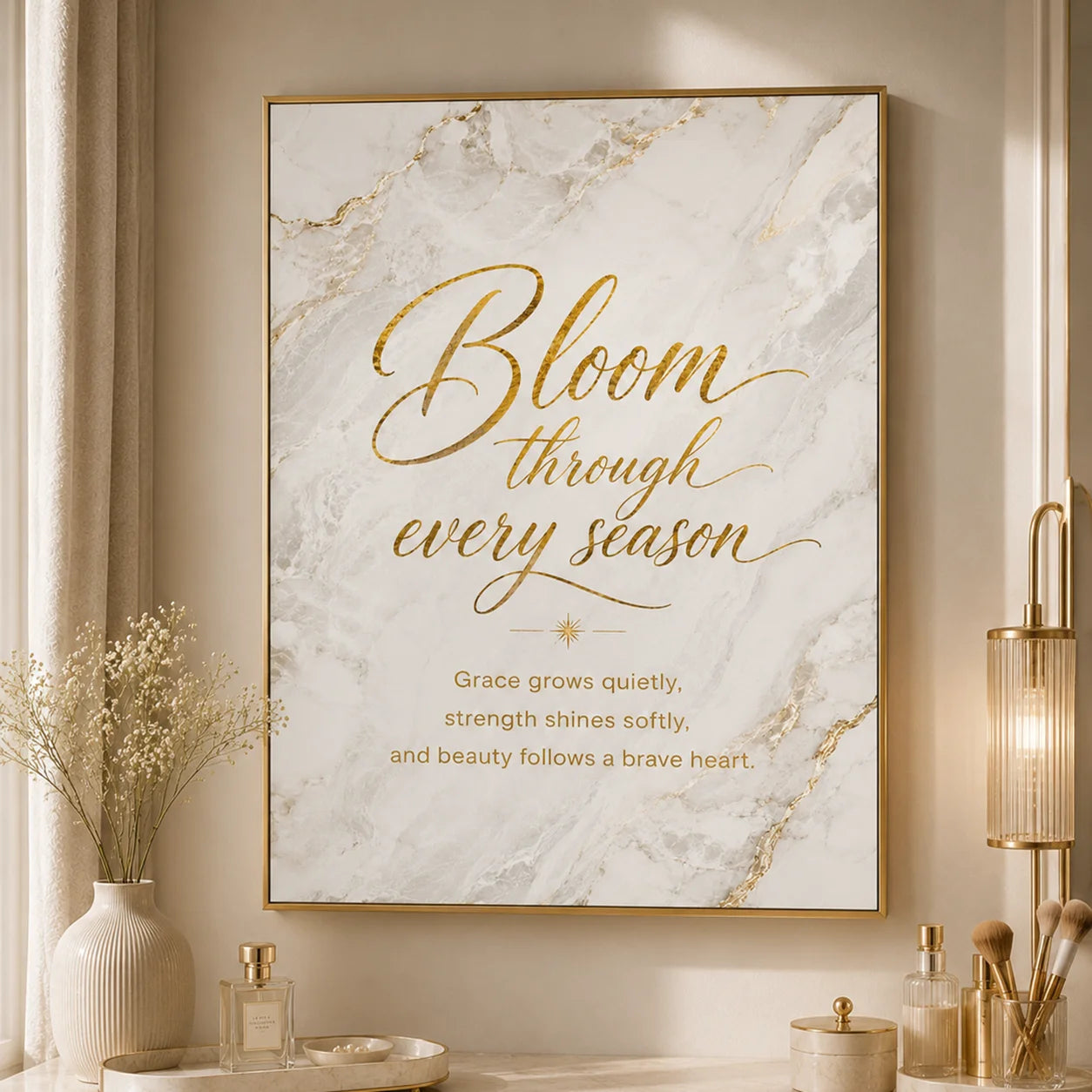 Nordic Luxury Marble Wall Art Gold Pineapple Canvas Painting Poster Print Bedroom Living Room Decor Peaceful Pleasures Health and Wellness