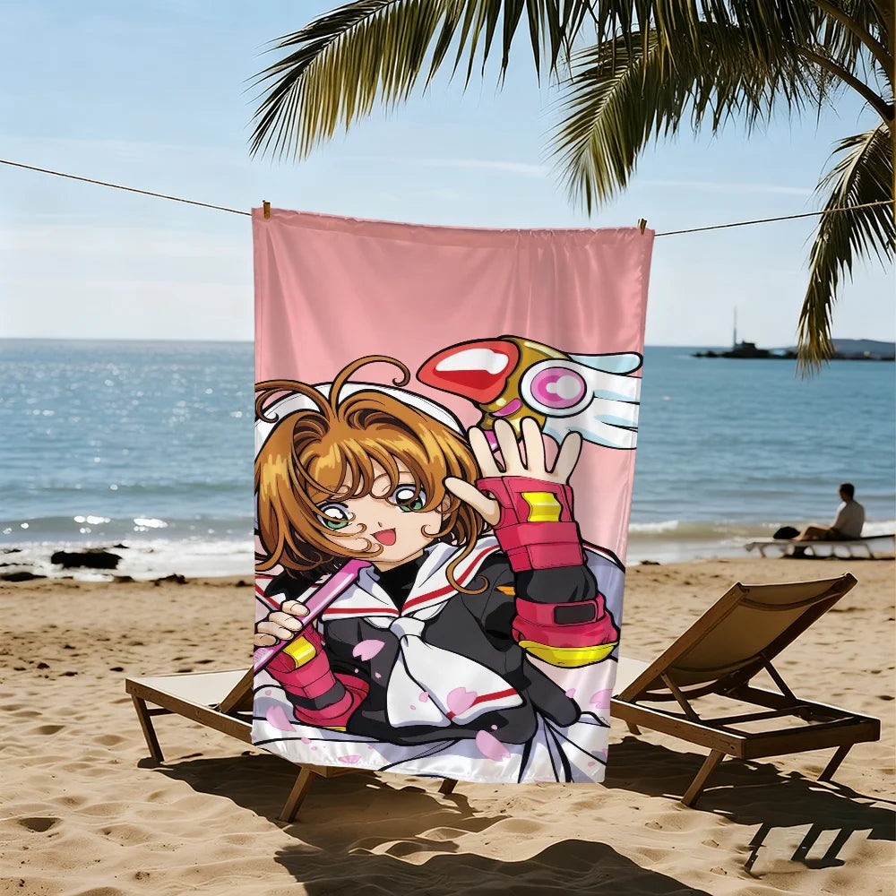 Card Captor Sakura Anime Quick-Dry Beach Towel | Soft & Absorbent Anime Beach Towel Peaceful Pleasures Health and Wellness