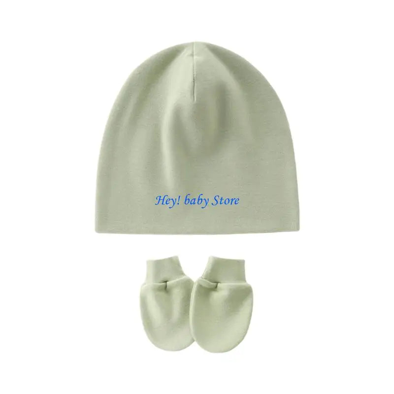 Newborn Baby Hat & Mittens Set | Soft Cotton, 0–3 Months