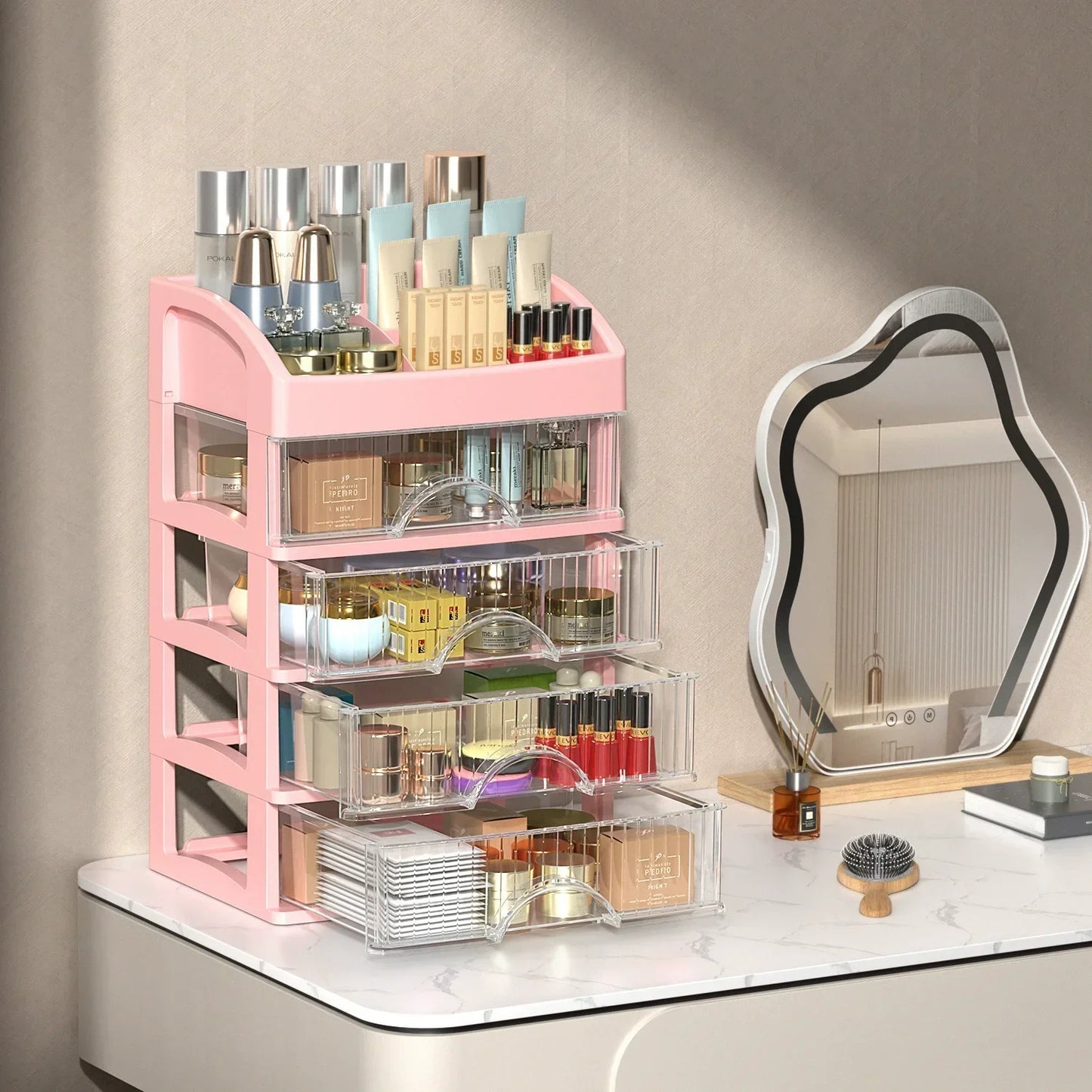 Large Capacity Drawer Makeup Organizer & Lipstick Holder