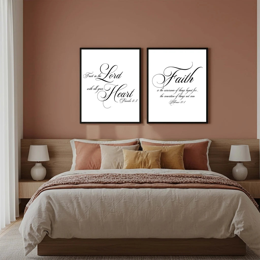 Christian Bible Verse Wall Art, Minimalist Motivational Canvas Painting,Nordic Poster Print For Office Living Room Bedroom Décor Peaceful Pleasures Health and Wellness