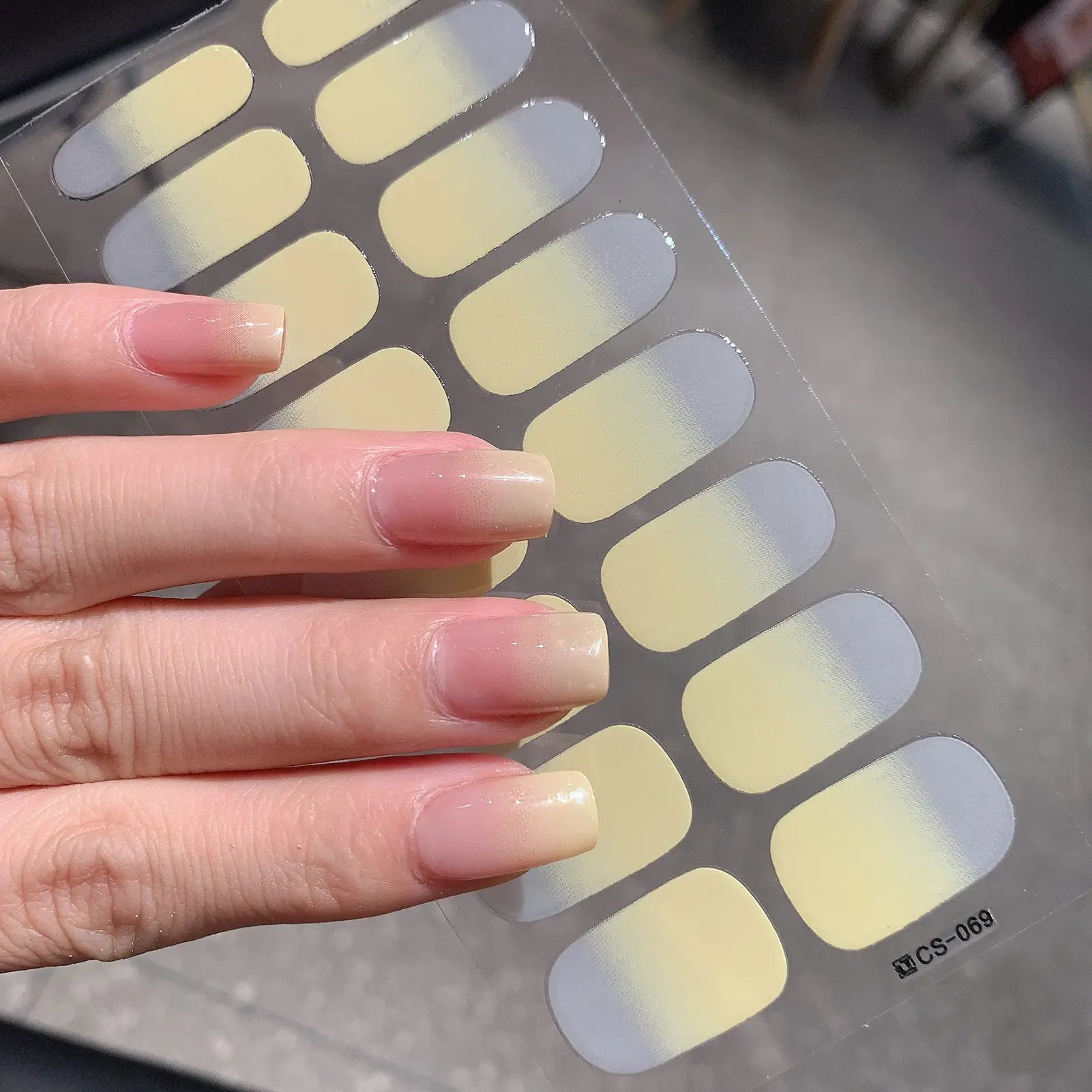 1 Sheet Semi Cured Wrap Gradient Nail Sticker Multi Color Solid Gel Full Cover Slider No Need UV Lamp Cured Fast Gel Nail Decal Peaceful Pleasures Health and Wellness