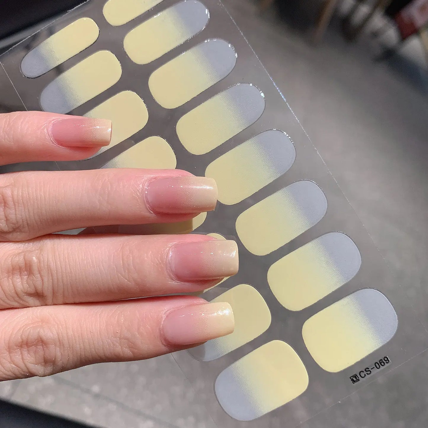 1 Sheet Semi Cured Wrap Gradient Nail Sticker Multi Color Solid Gel Full Cover Slider No Need UV Lamp Cured Fast Gel Nail Decal Peaceful Pleasures Health and Wellness