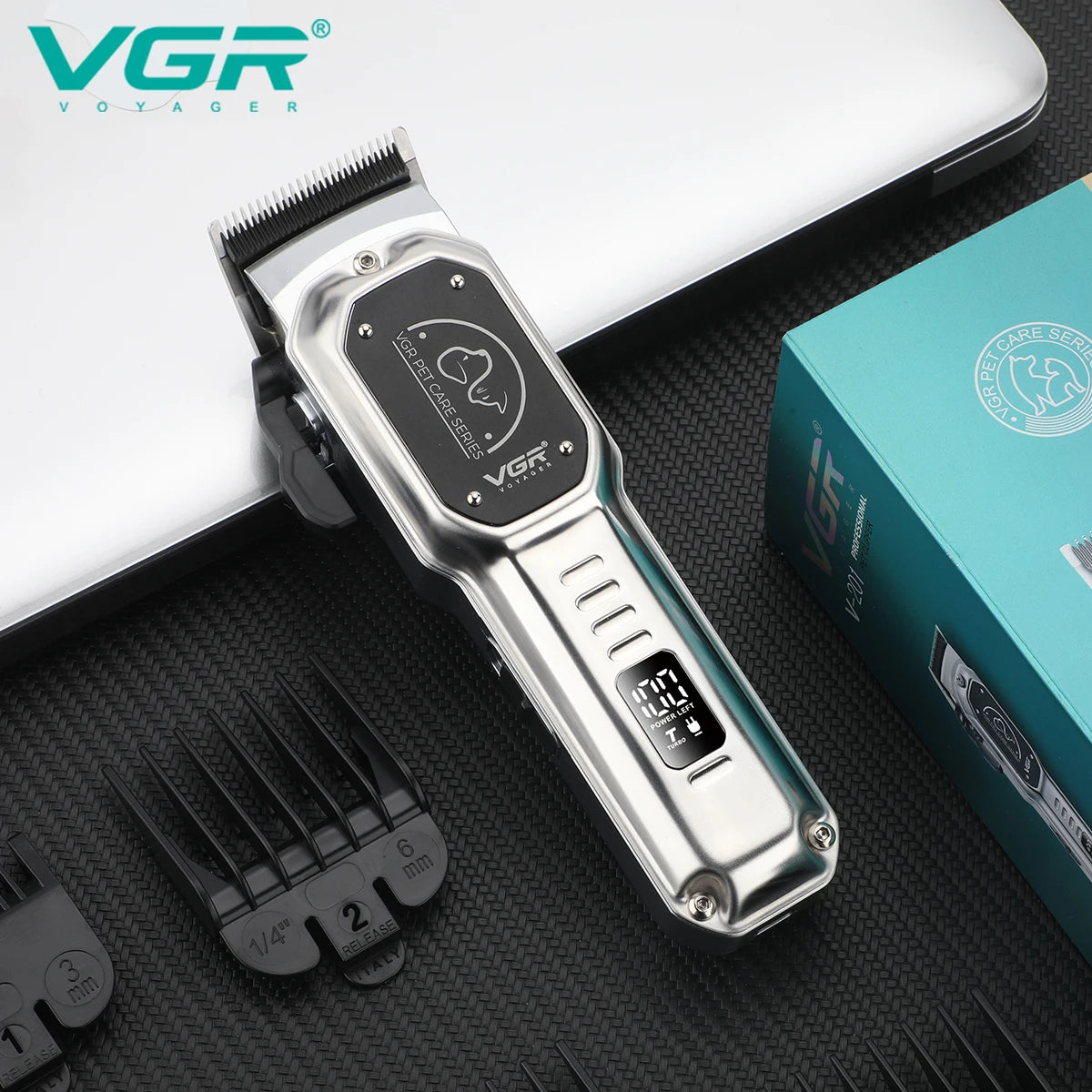 VGR Electric Pet Hair Trimmer Professional Dog Shaver Household Pet Hair Trimmer Metal LED Digital Pet Push Clipper V-201 Peaceful Pleasures Health and Wellness