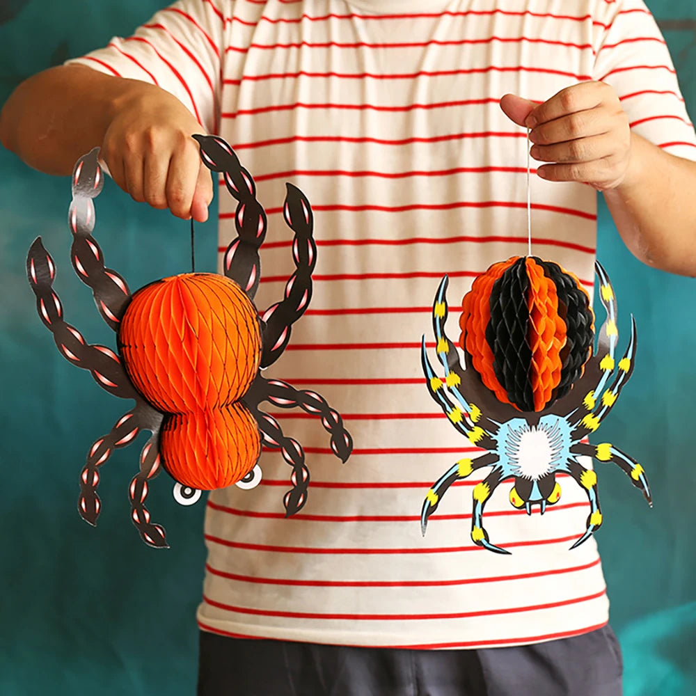 Halloween Spider Decorations Bar Paper Hanging Pendants School Party