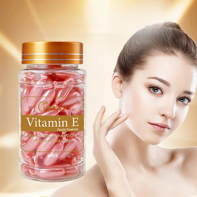 Vitamin E Facial Essence Capsules – 80pc Hydrating Face Oil