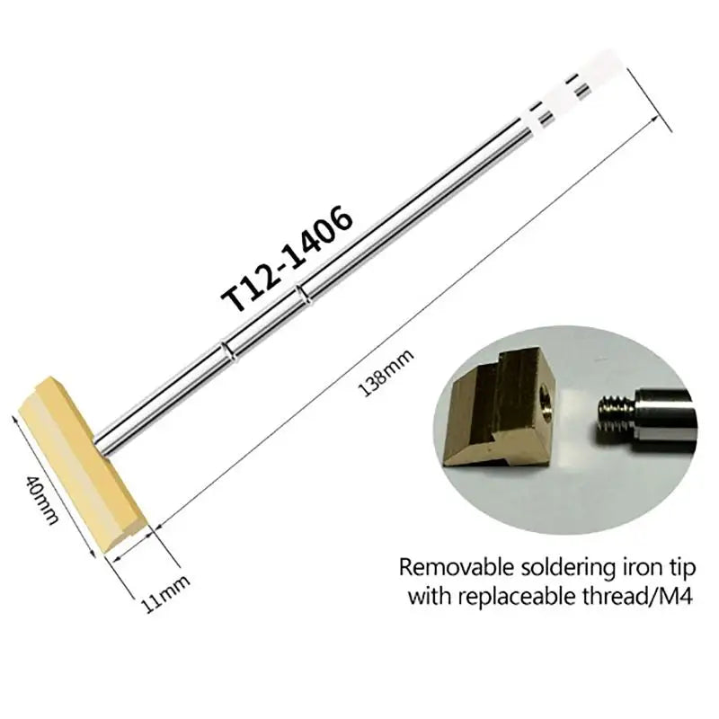 T12 Soldering Iron Tips 1401/1406 – Copper Spatula Replacement