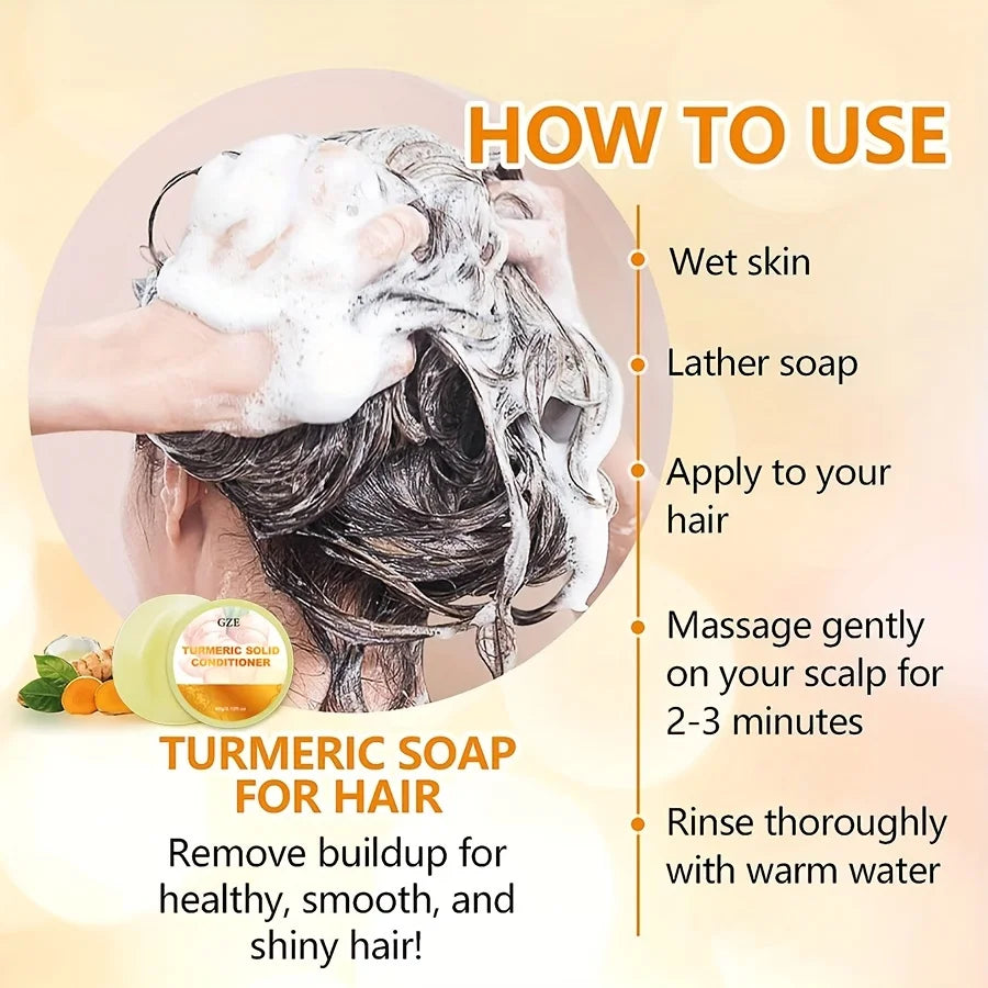 GZE Ginger Shampoo Bar & Turmeric Conditioner Set – 60g