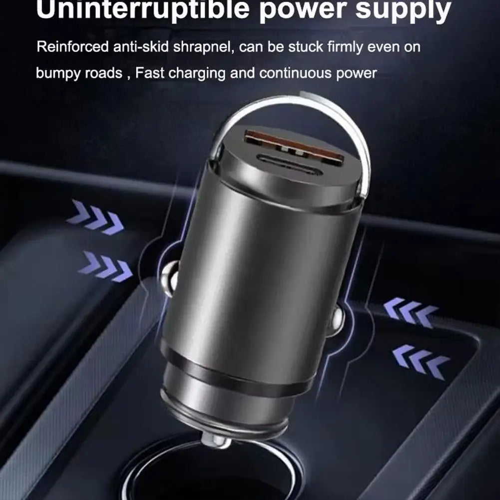 USB+Type-C Car Charge PD fast charging 30W high power QC3.0 intelligent flash charging do not damage the device Peaceful Pleasures Health and Wellness