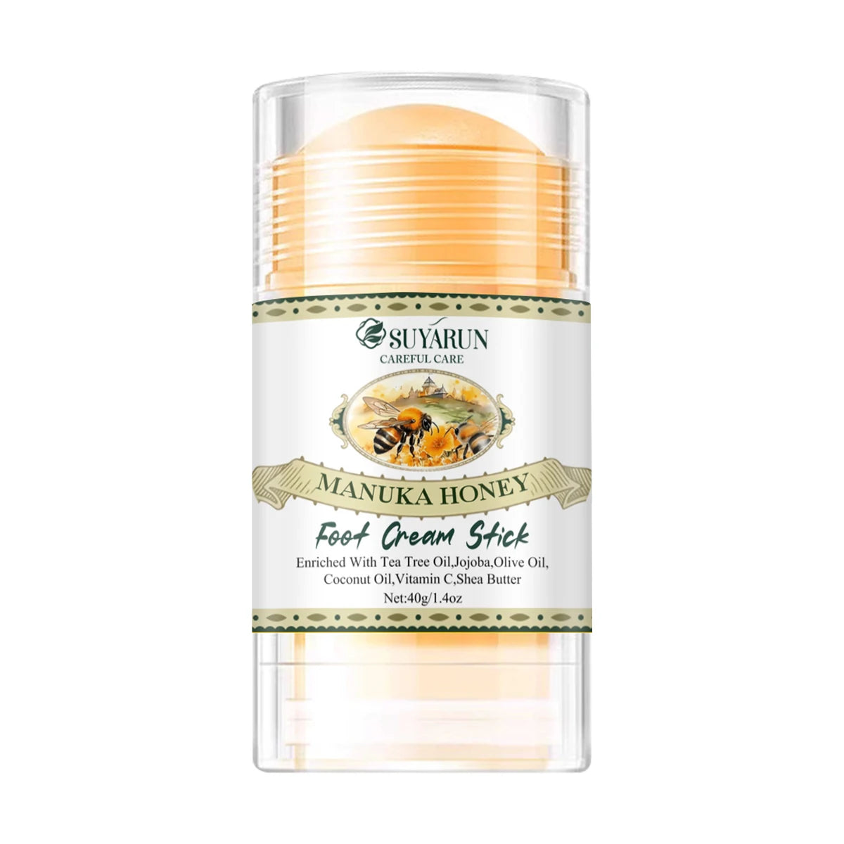 SUYARUN Natural Honey Face Foot Cream Stick for Dry Cracked Heels-Portable Foot Care Treatment for Rough Skin. Peaceful Pleasures Health and Wellness 40g