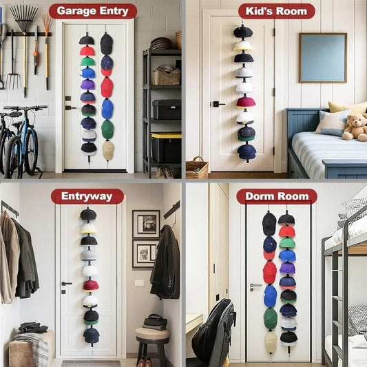 10-Hook Behind-the-Door Cap Rack | Hat Organizer Storage Hat & Cap Organizer Oasis Select