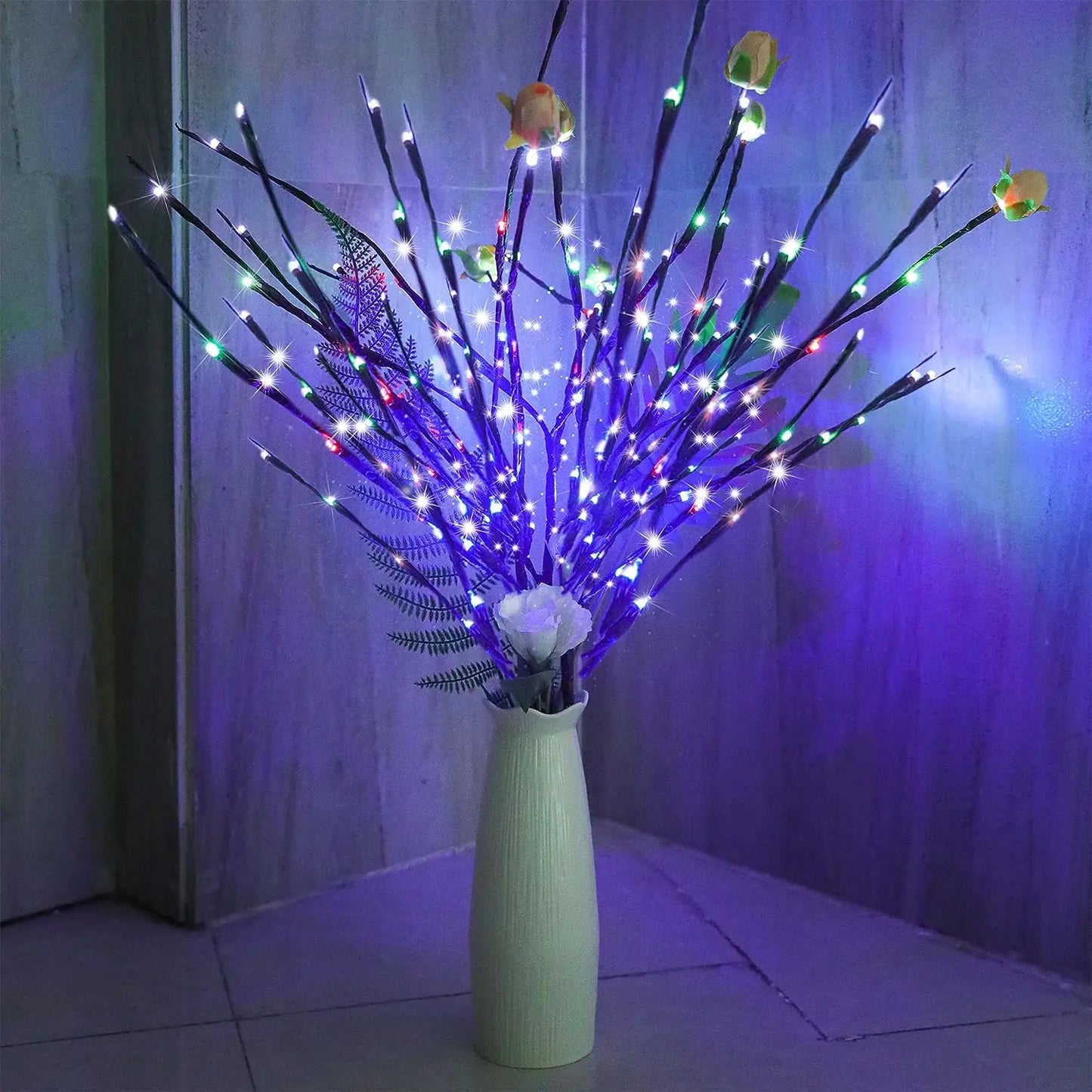 LED Tree Branch Fairy String Lights – Battery Powered Vase Filler