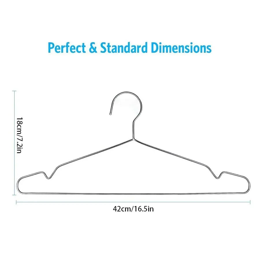 Wire Clothes Hanger, Strong and Durable Stainless Steel Metal Clothes Hanger, Heavy Duty Non-Slip Slim Space Saving, 16.5 Inch Peaceful Pleasures Health and Wellness
