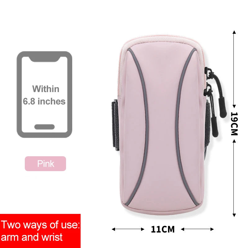 cell phone armband for running racing accessories mini cell phone armband for run arm cell phone holder Mobile phone wrist stand Peaceful Pleasures Health and Wellness Pink(6.8inch)