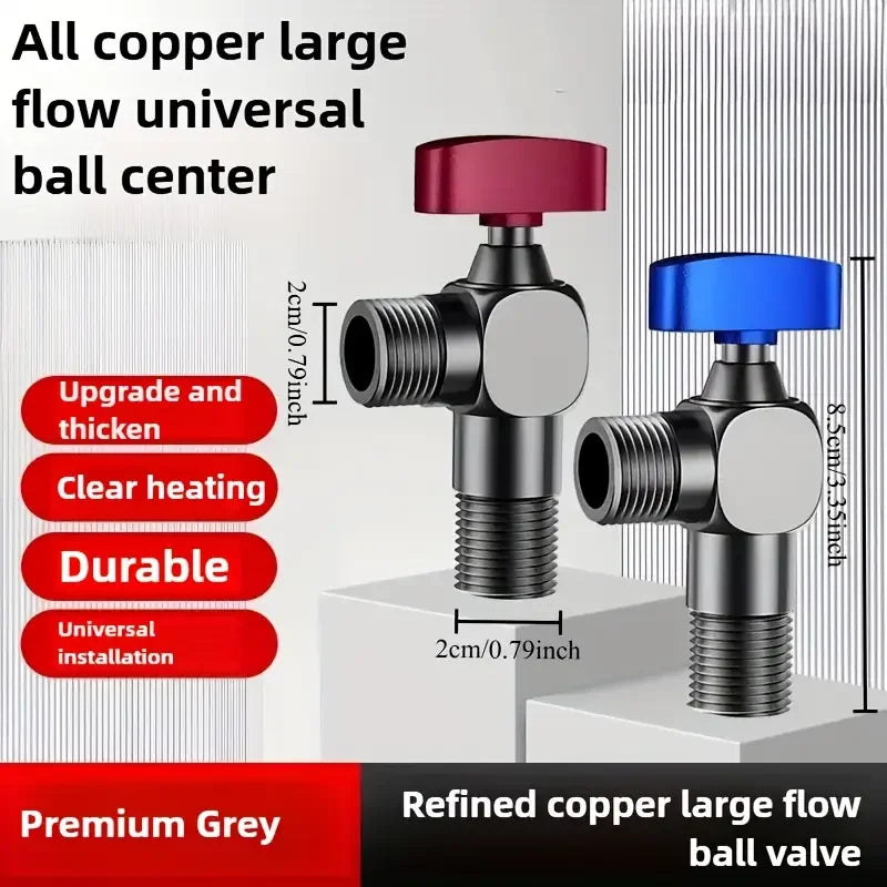 Brass Heavy-Duty Ball Valve | 4-Point Threaded High-Flow Red Handle