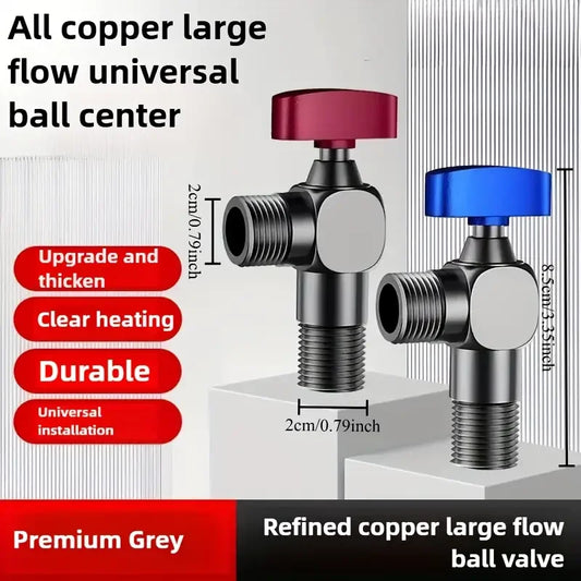 Brass Heavy-Duty Ball Valve – 4-Point Threaded, Red Handle Plumbing Ball Valve Peaceful Pleasures Health and Wellness