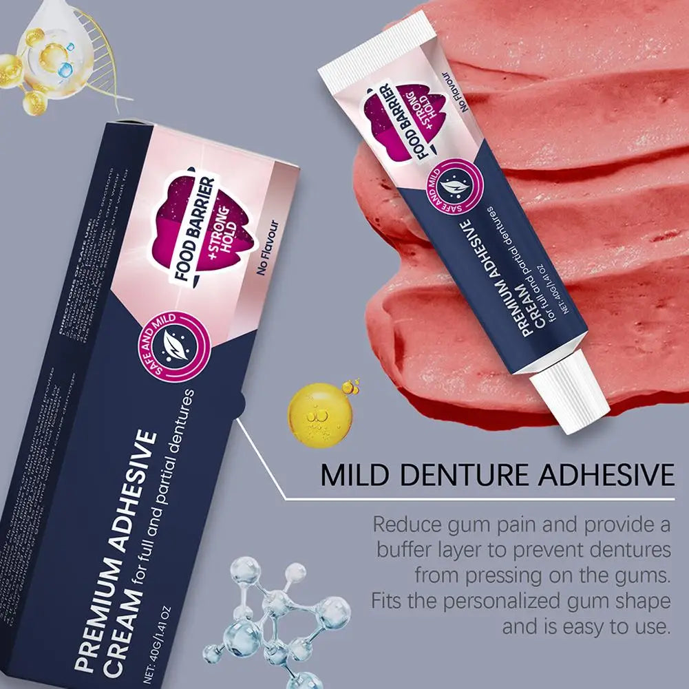 Strong Hold Denture Adhesive Cream – All-Day Secure Fit 40g