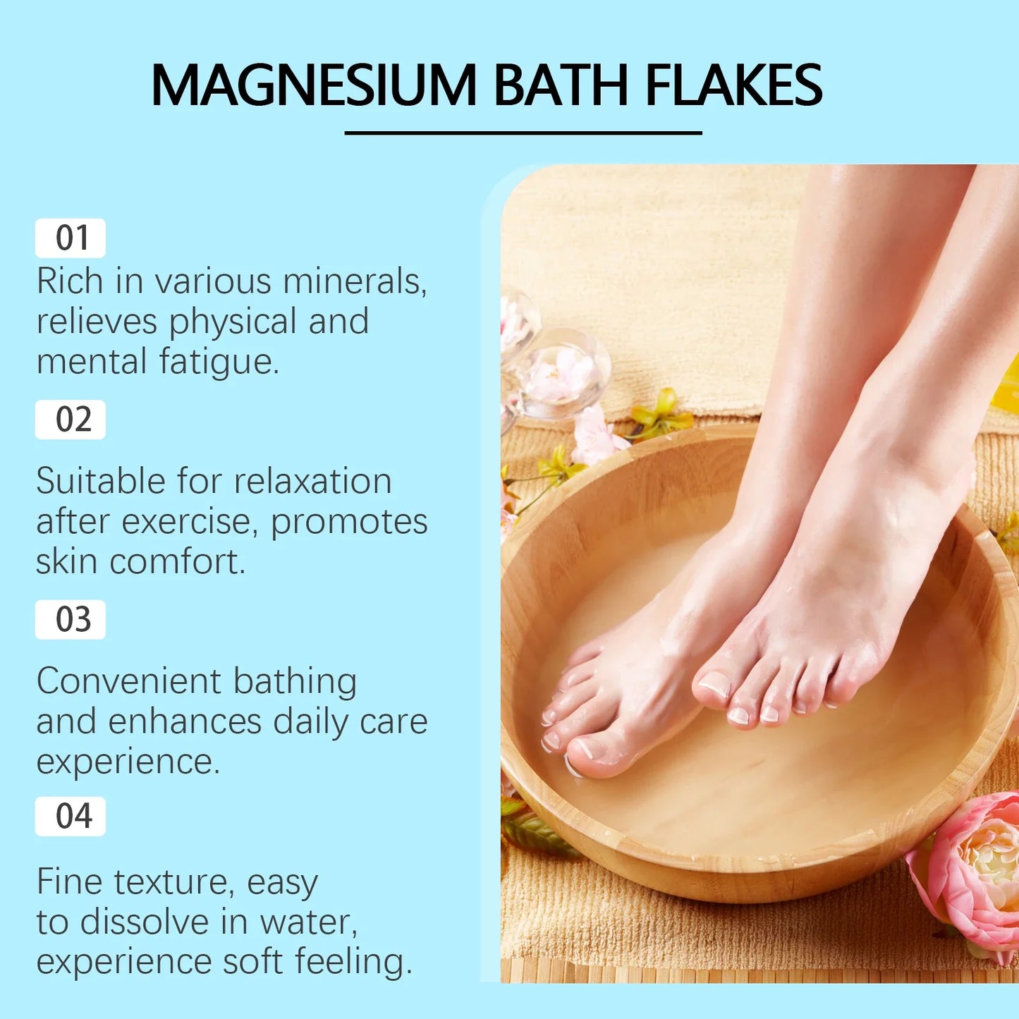 OceAura Magnesium Bath Salt Tablets – Exfoliating Spa Soak 100g