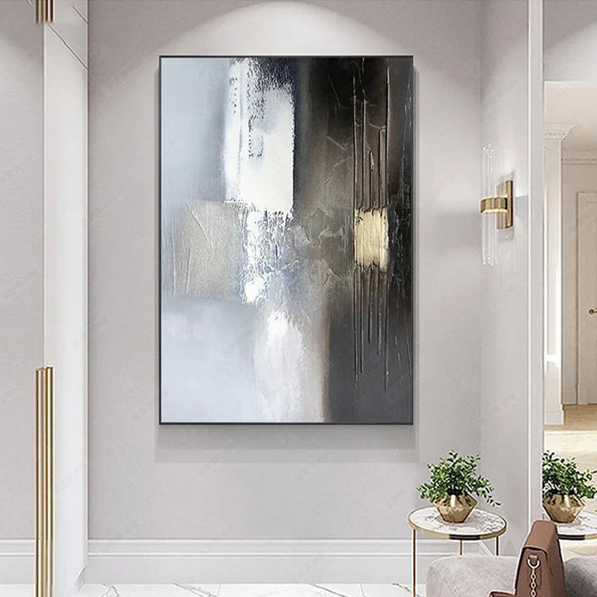 Nordic Abstract Hand-Painted Oil Painting | Canvas Wall Art Oil Painting Wall Art Peaceful Pleasures Health and Wellness