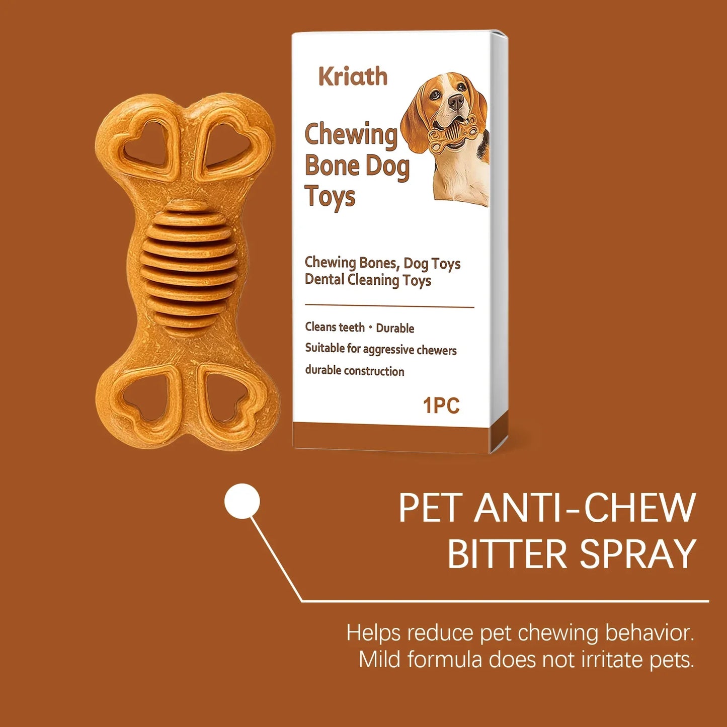 Dog Chew Toy Dental Bone – Safe for Puppies & Large Dogs