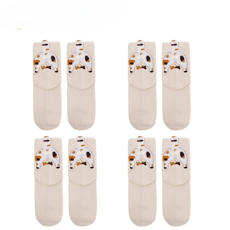 3D Cat Butt Cartoon Socks – Funny Novelty Cotton Mid Socks