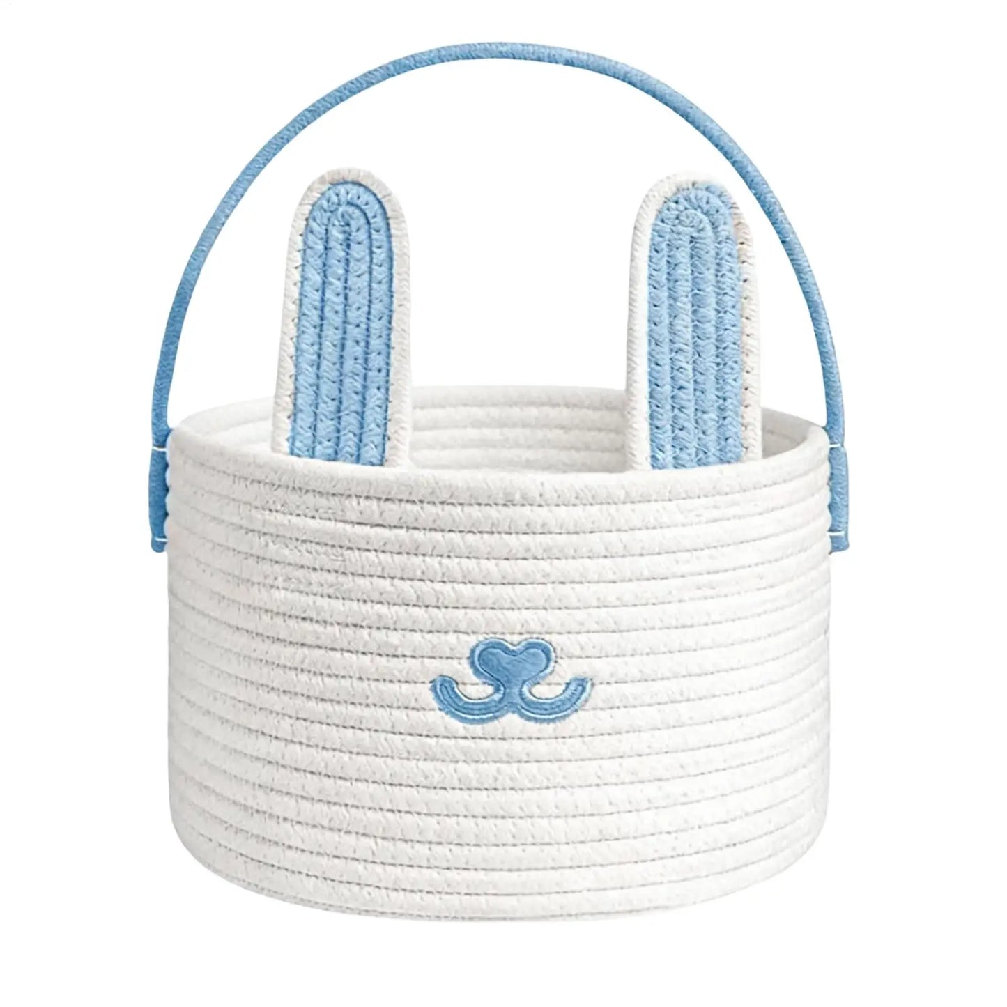 Easter Bunny Basket for Kids – Cotton Rope Egg Hunt Basket
