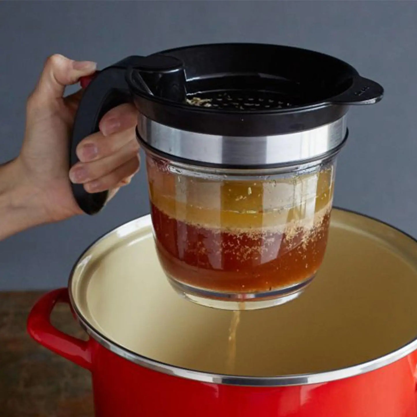 1L Stainless Steel Gravy Fat Separator with Bottom Release Gravy Fat Separator Peaceful Pleasures Health and Wellness China Mainland