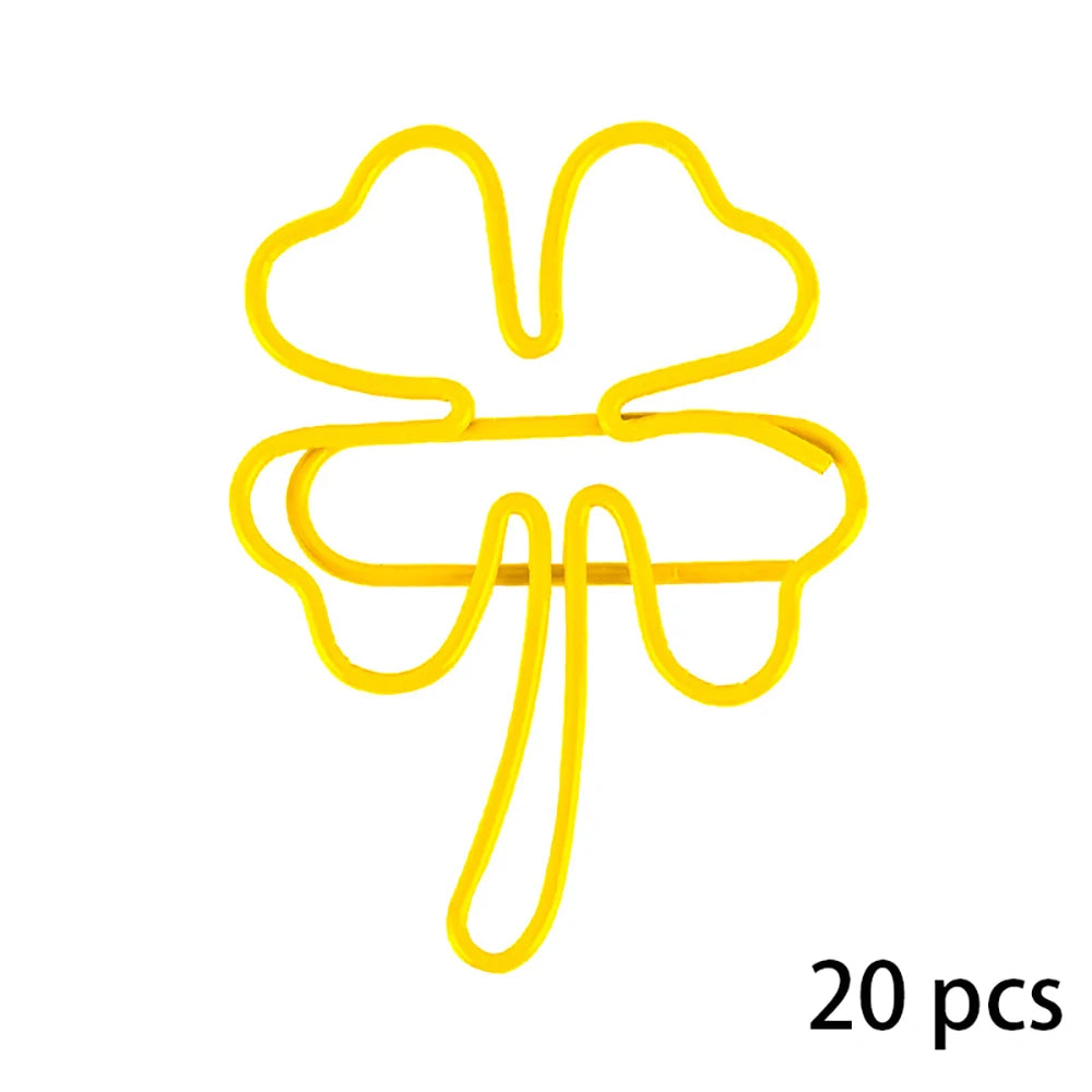 20 Clover Paper Clips Bookmark Macaron Colored Office Data Storage