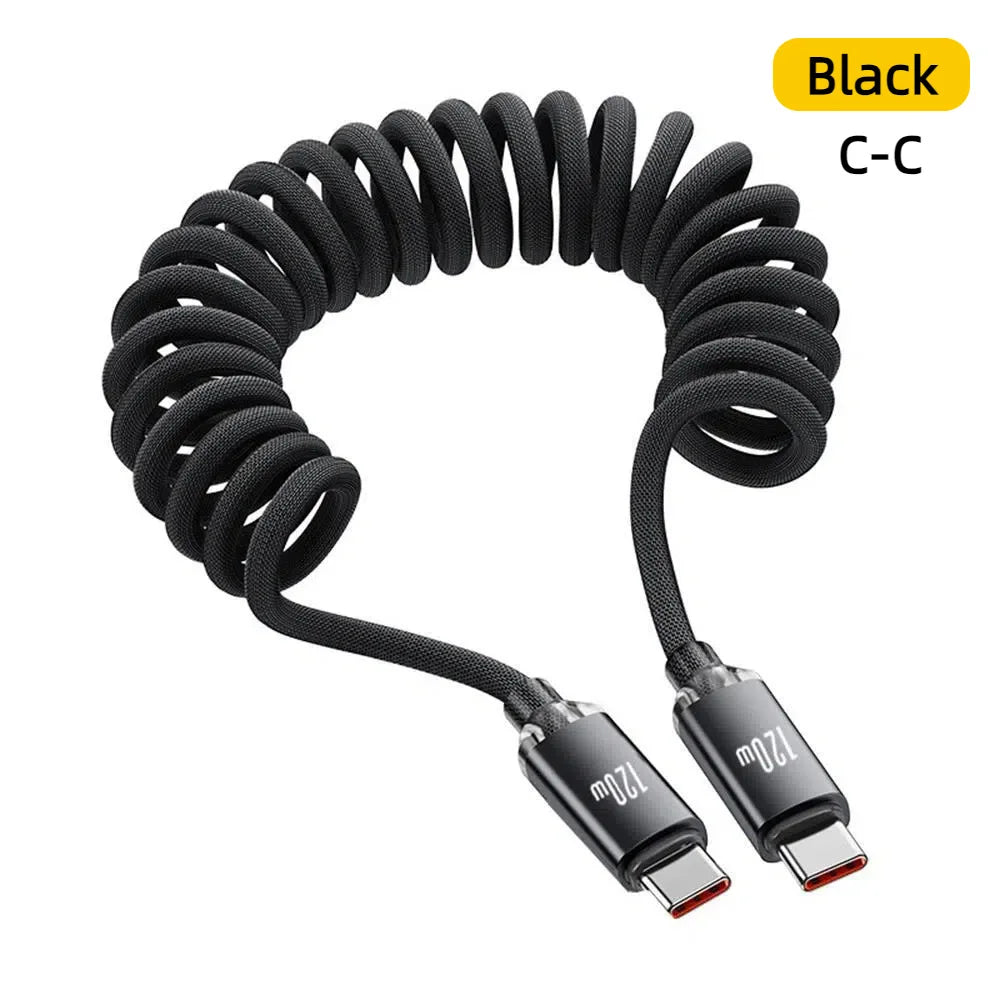 120W Retractable USB-C Fast Charging Cable | iPhone & Samsung