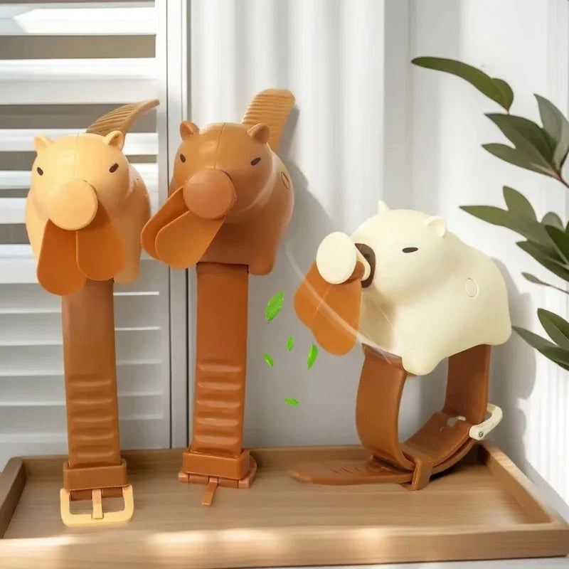 Capybara Wrist Fan – USB Rechargeable Wearable Watch Fan