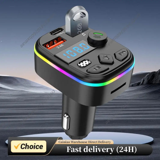 Car MP3 Player Bluetooth-Compatible 5.3 Support TF Card U Disk Car Charger Dual USB Type C Cell Phone Charger MP3 Player Adapter Peaceful Pleasures Health and Wellness