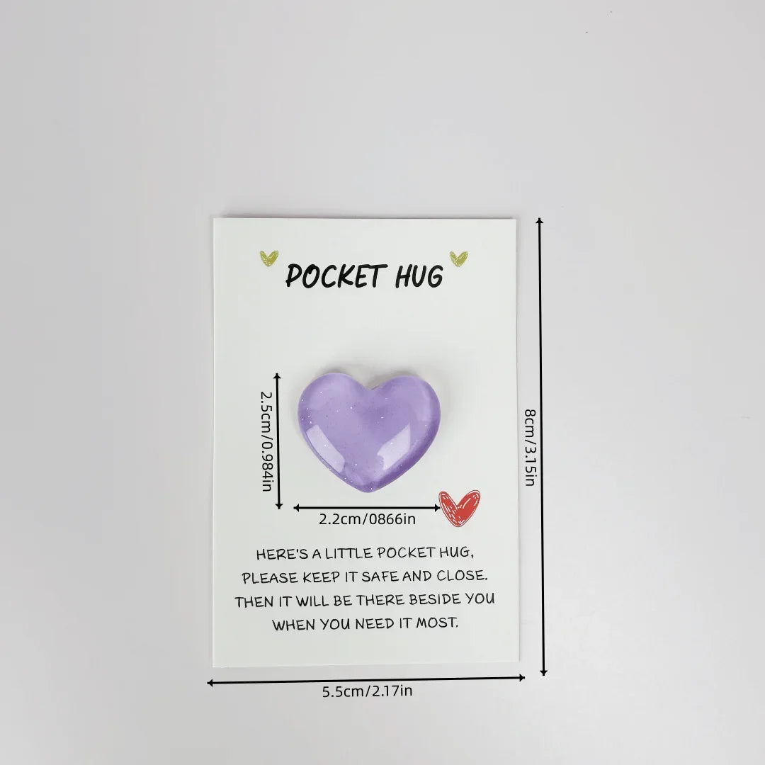 Love Card Christmas Gift Pocket Hug Embrace Love Pocket Cute Little Heart Pocket Hug Decorated Pocket Hug Encouragement Card New Peaceful Pleasures Health and Wellness