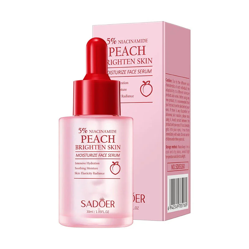 SADOER Niacinamide Peach Essence, Hydrating and Moisturizing Fruit Brightening Essence, Facial Nourishing Essence Peaceful Pleasures Health and Wellness 1PCS