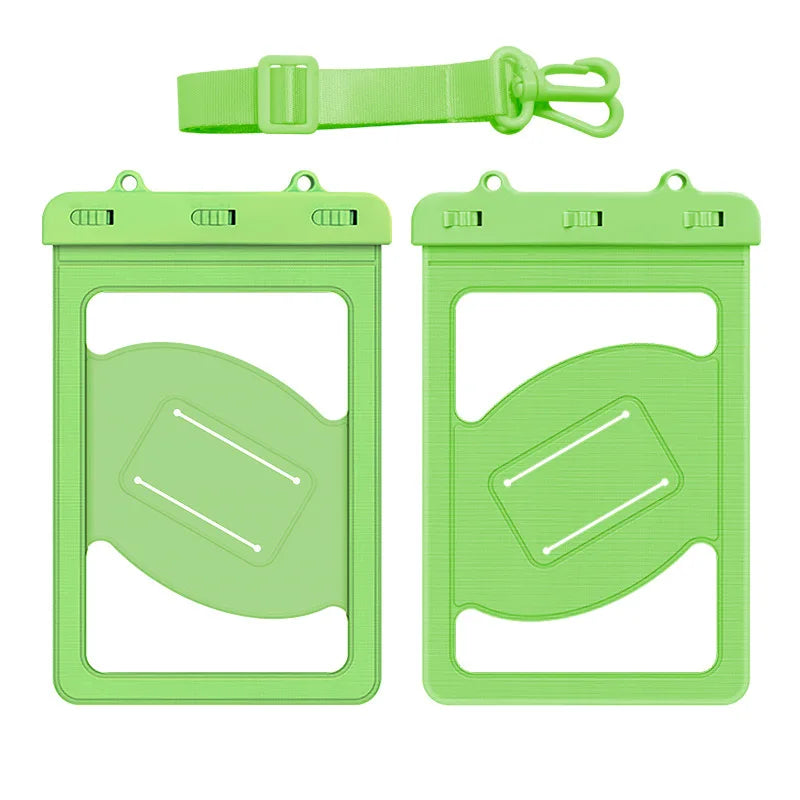 waterproof phone bag phone armbands and pouches swimming bag phone large waterproof case under water diving phone case pack Peaceful Pleasures Health and Wellness Green(9 inch)