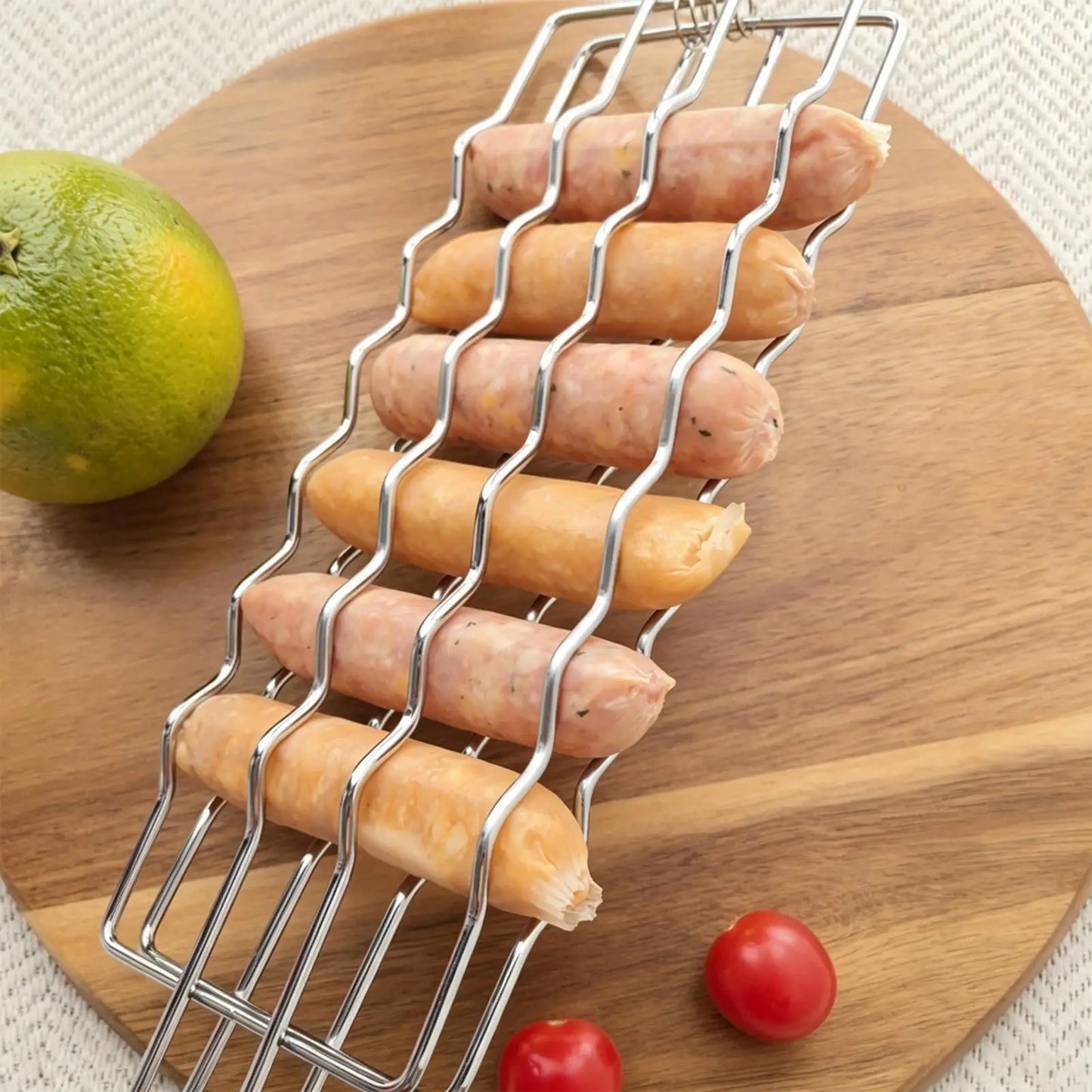 Hot Dog Grill Basket – Stainless Steel BBQ Sausage Rack