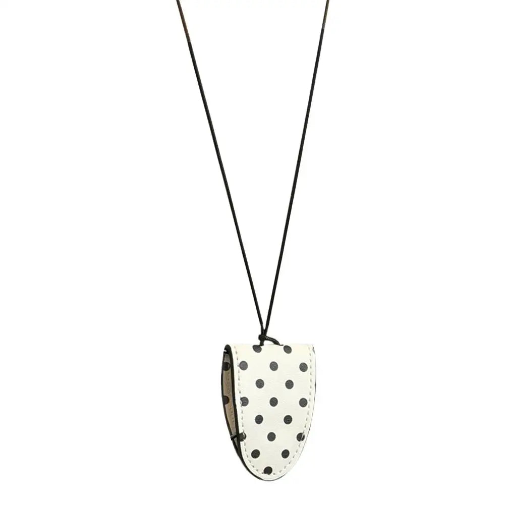 Anti-lost Glasses Storage Lanyard Necklace Polka Dot Print Eyeglass Clip Portable Sunglasses Key Hanging Storage Bag Accessory Peaceful Pleasures Health and Wellness White1