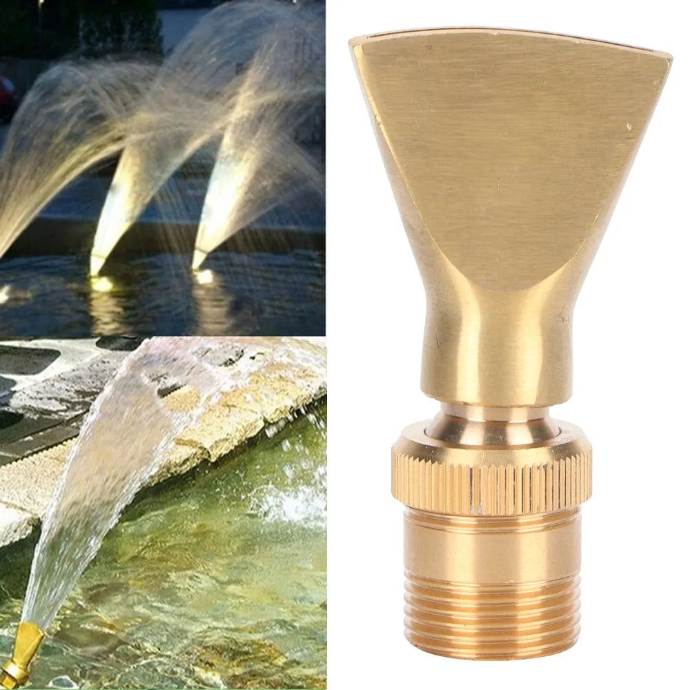 Brass Fan Fountain Nozzle | G1/2 Female to G3/4 Male Thread