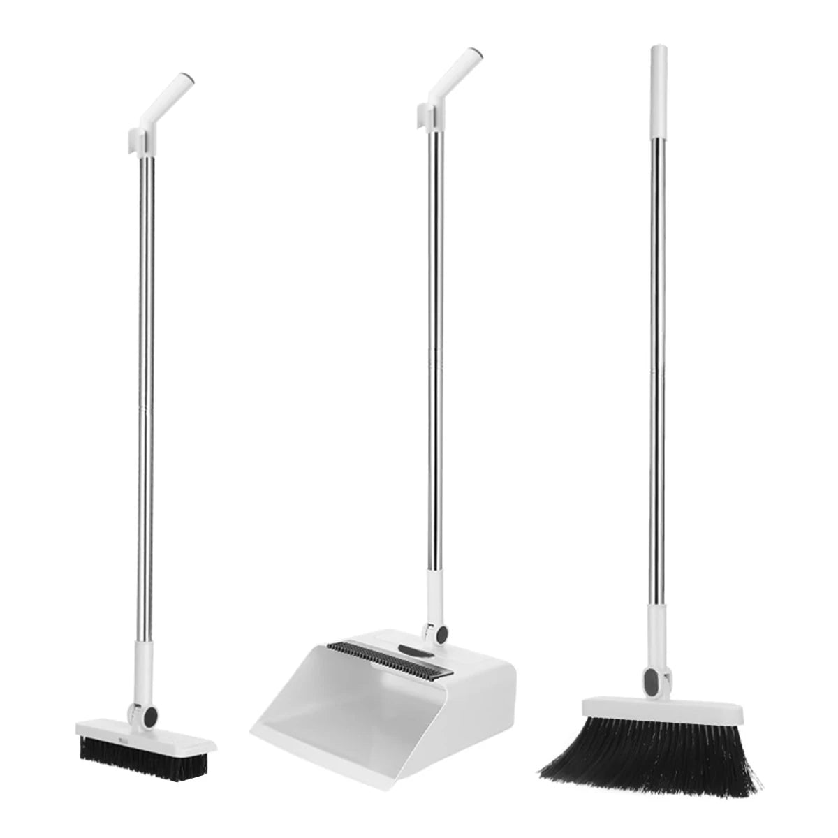 3in 1 Broom and Dustpan Set Floor Brush Long-handled Broom And Dustpan For Home Office School Dorm Peaceful Pleasures Health and Wellness 1set United States