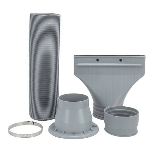 Airbrush Spray Booth Exhaust Hose Kit 67in Flexible + Adapter Spray Booth Exhaust Kit Peaceful Pleasures Health and Wellness Grey