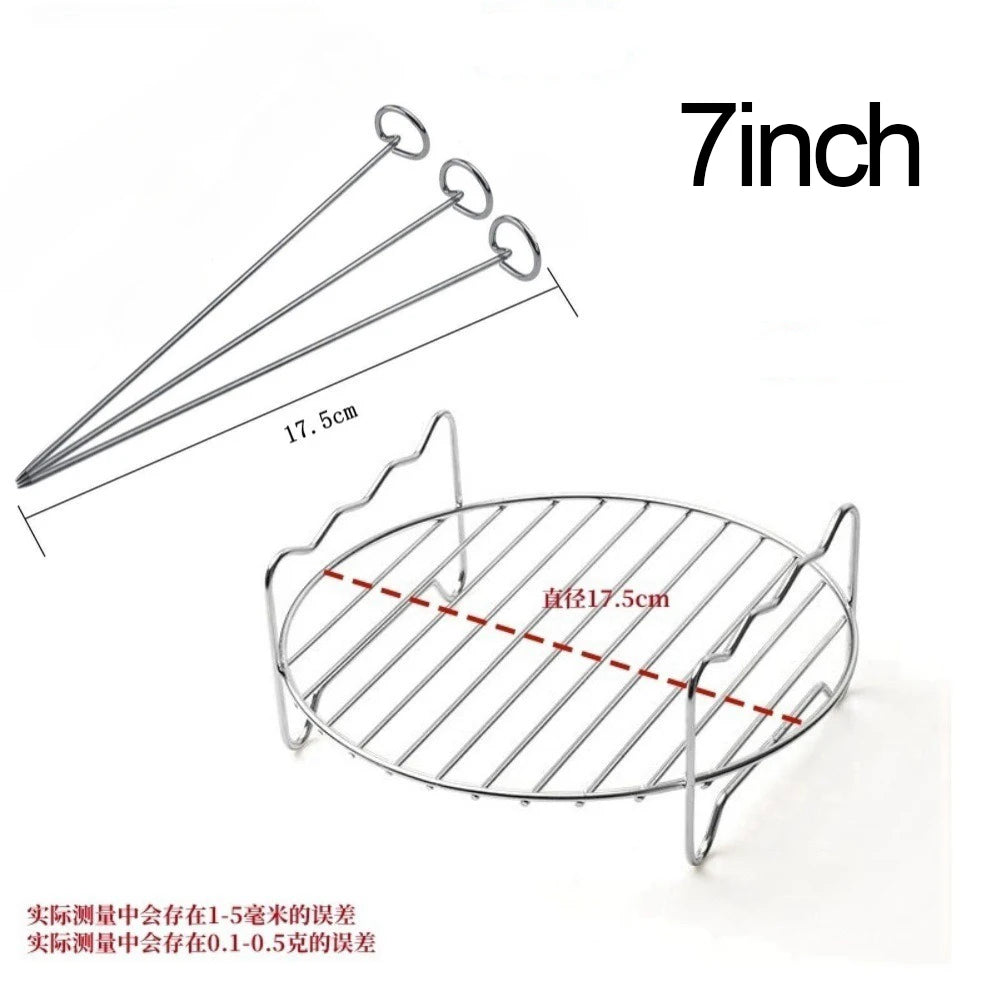 Stainless Steel Steamer Rack & Cooking Grid – Air Fryer, Baking, BBQ & Steaming Rack | 18×19cm