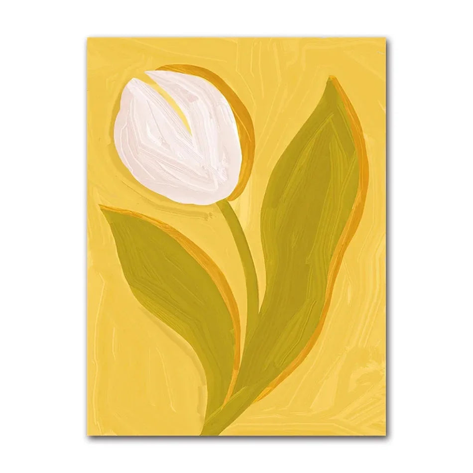 Boho Daisy Sunflower Fruits Canvas Wall Art – Kids Room Decor
