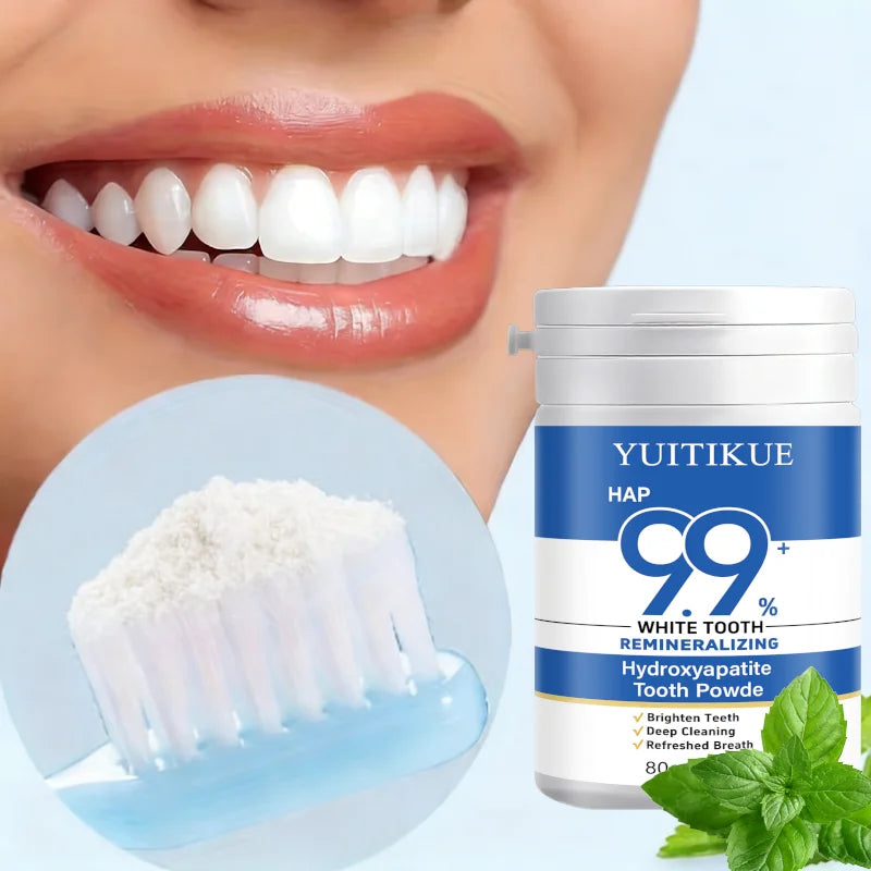 Yuitikue 99% HAP Hydroxyapatite Tooth Powder, Remineralizing Teeth Whitening Powder for Deep Cleaning & Fresh Breath, 80g Peaceful Pleasures Health and Wellness
