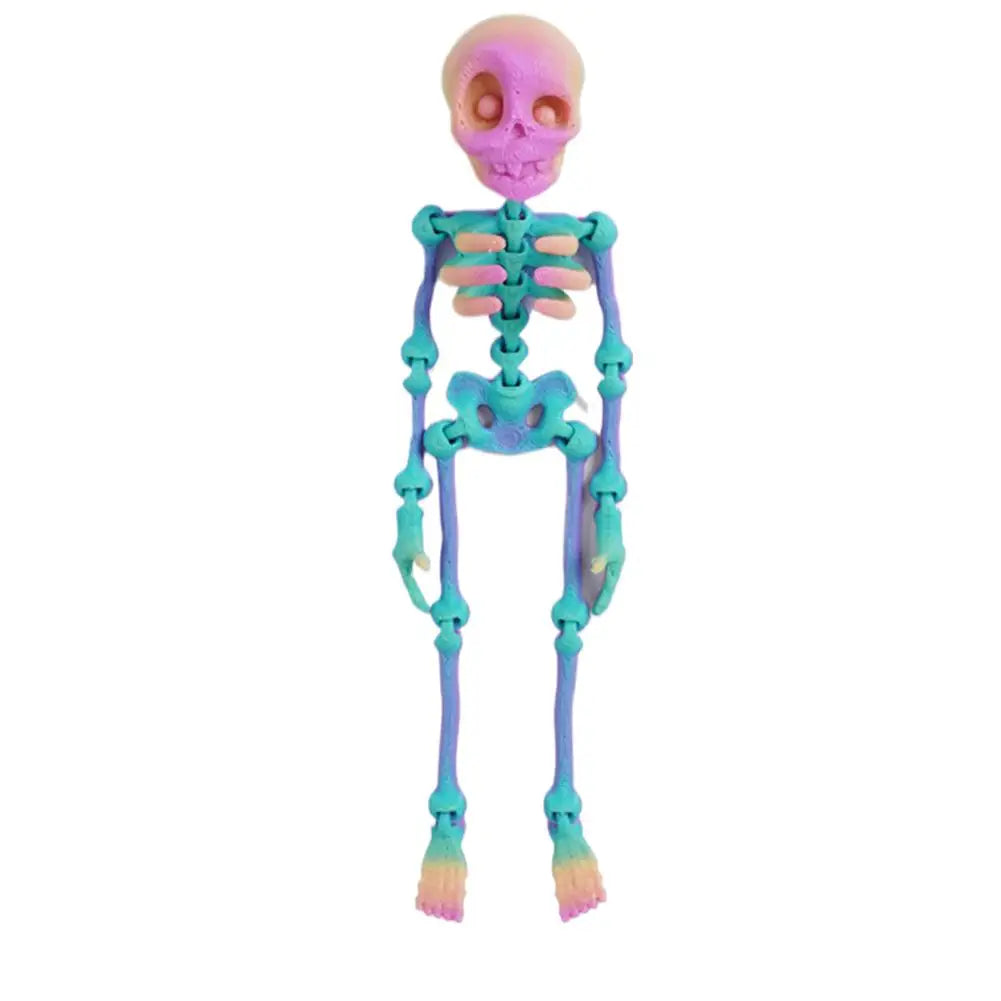 Mini Poseable Skeleton Fridge Magnet | 3D Halloween Decor