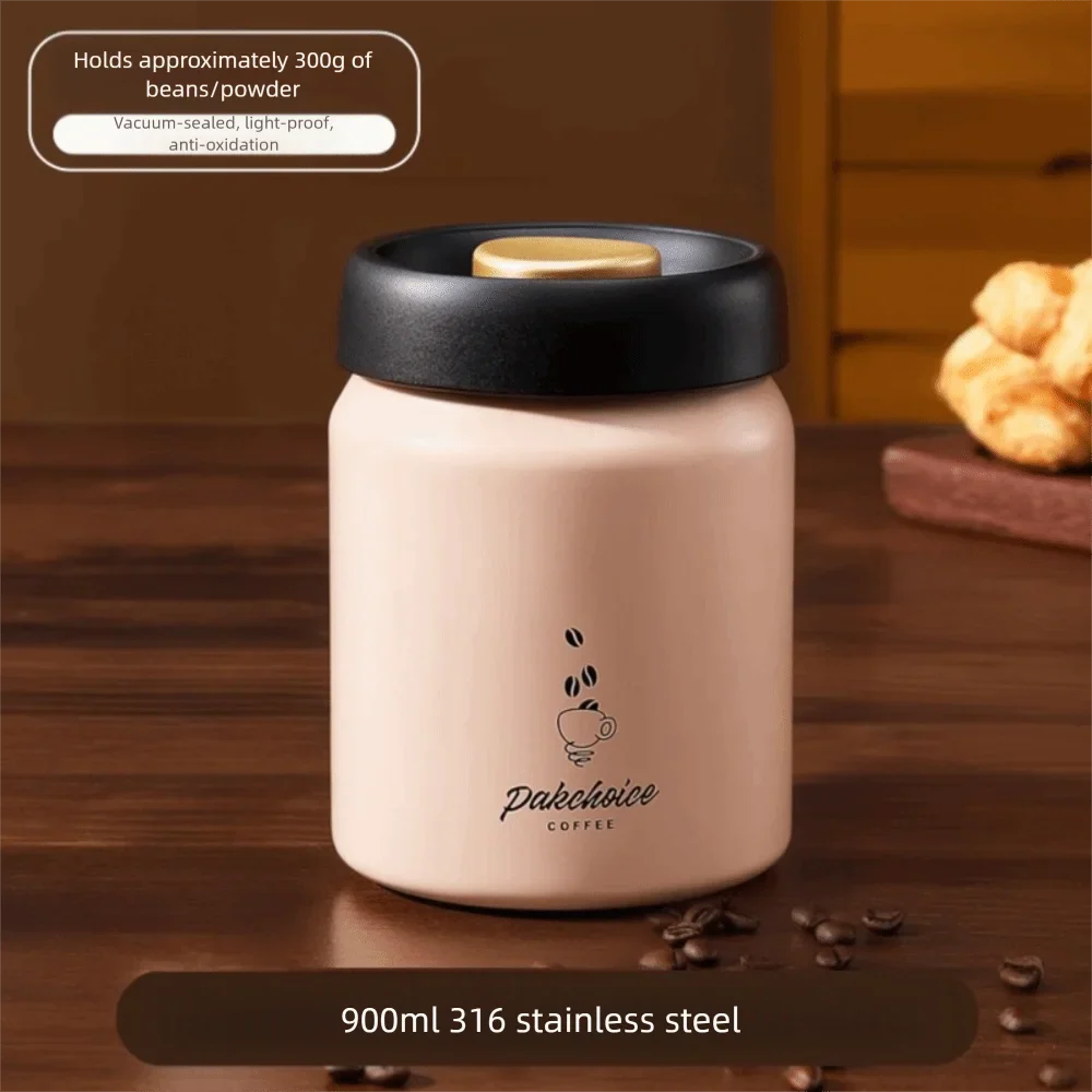 316 Stainless Steel Airtight Vacuum Coffee Storage Jar