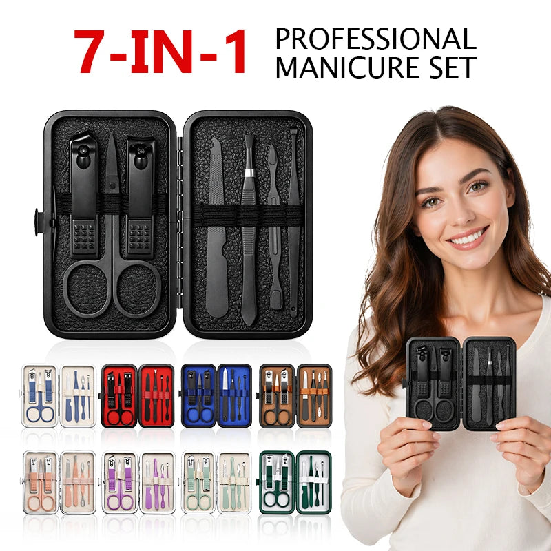 7-Piece Nail Clipper Set with Travel Case | Stainless Steel