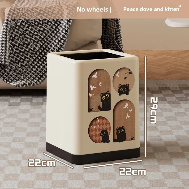 Premium Lidded Trash Can with Wheels – Large Waste Bin