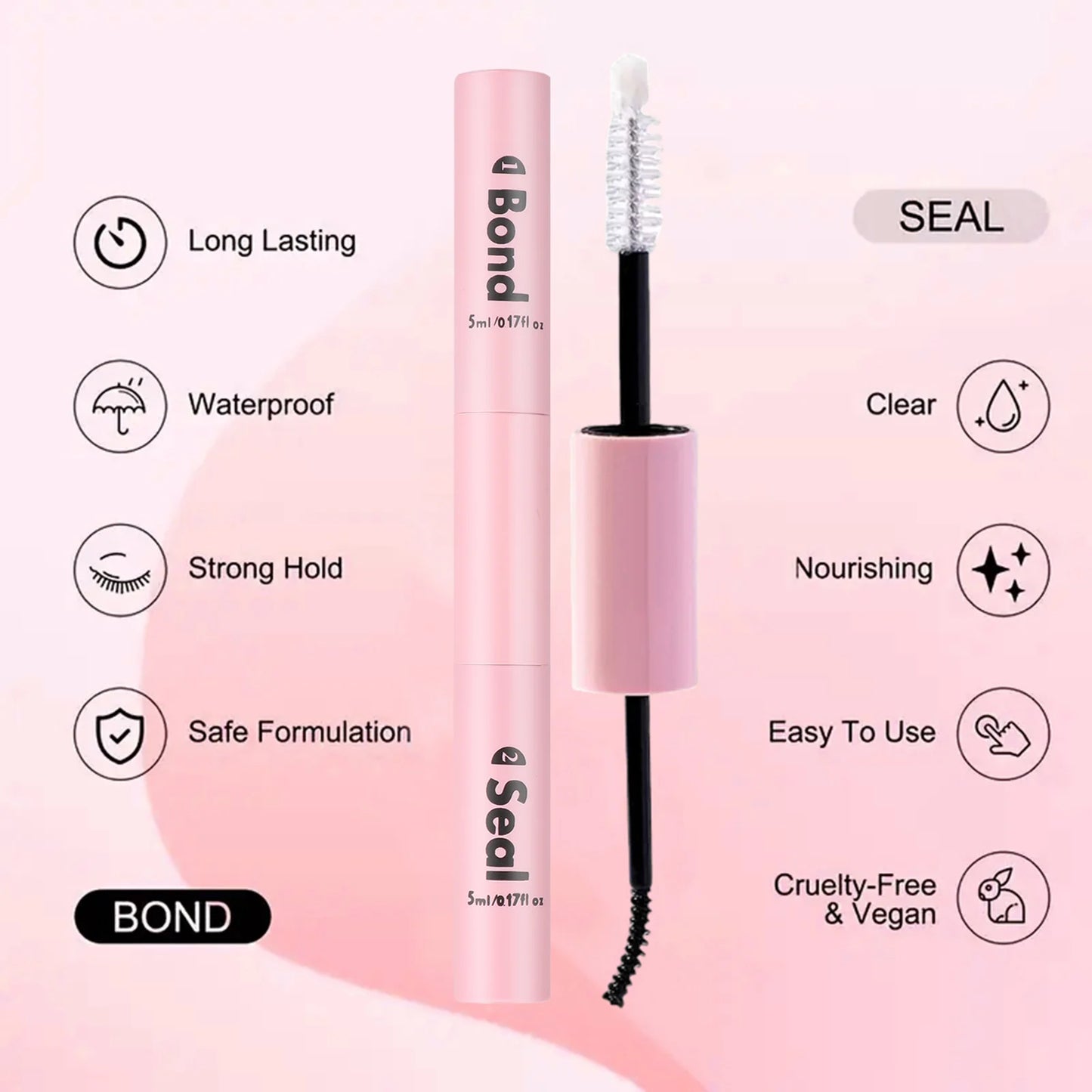 Lash Bond and Seal 5ml Individual Lashes Glue and Seal Super Strong Hold Lash Extension and Lash Glue Remover Tweezers Kit Peaceful Pleasures Health and Wellness